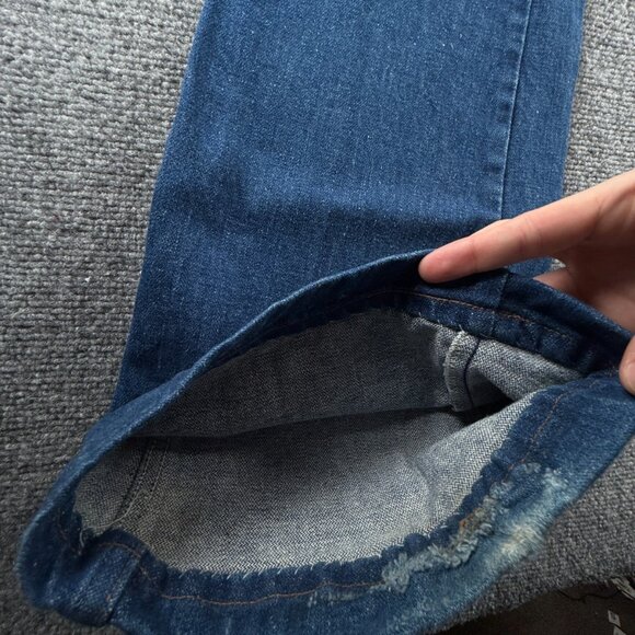 VTG Wrangler Bluebell Flare Bell Bottom Blue Bell Denim Jeans Cotton ACTL 32X34 - Picture 10 of 16